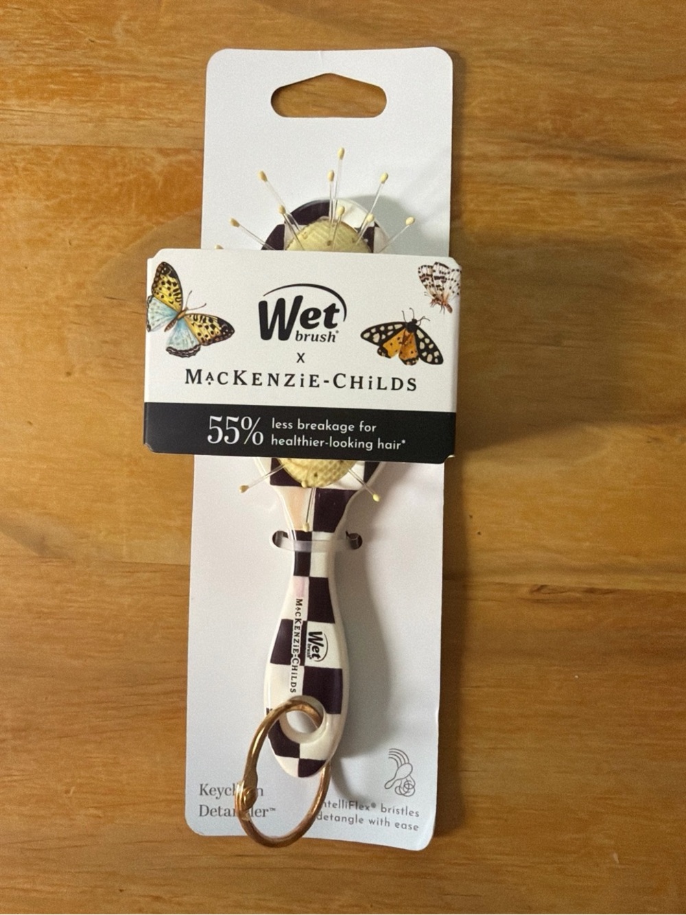 MacKenzie-Childs Wet Detangler Hair Brush - Black & Cream